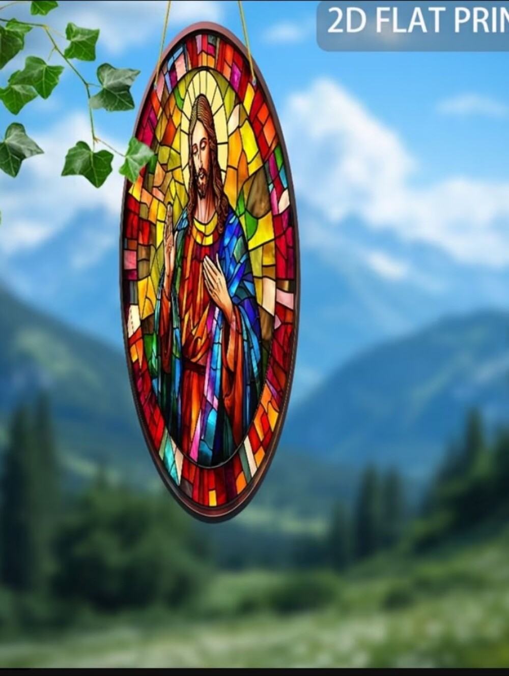 Multicolor Tree of Life Hanging Wall Art – Vibrant Stained-acrylic Style Accent - Picture 4 of 8